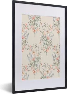 Produktbild von MuchoWow® MuchoWow® Gerahmtes Poster Blumen - Rosa - Blätter 40x60 cm - Poster mit zchwarzem Bilderrahmen - Poster in Rahmen