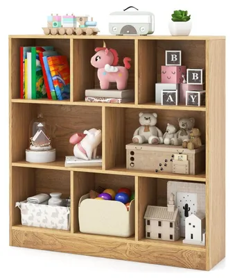 Produktbild von Bücherregal 3-stufig Kinderregal Aufbewahrungsregal Spielzeugregal Natur 100 x 24 x 104 cm