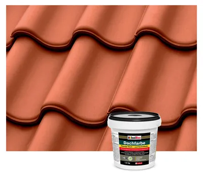Produktbild von Isolbau Dachfarbe Ziegelrot 1,5 kg Sockelfarbe Fassadenfarbe Dachlack wetterfest UV-beständig