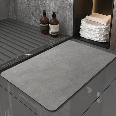 Produktbild von Rutschfeste Badmatte Gummi 40x60 cm Grau