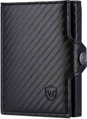 Produktbild von Slim Wallet mit RFID Schutz aus Echtleder, Kartenetui mit Scheinfach, Mini Geldbörse für Herren & Damen, Kompaktes Kreditkartenetui