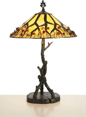 Produktbild von Handgefertigte Tiffany Hockerleuchte Tischleuchte Höhe 64 cm, Durchmesser 40 cm - Leuchte Lampe
