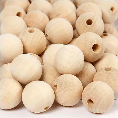 Produktbild von Creativ Company Holzperlen Bastelset 20 mm Natur 200 Stück