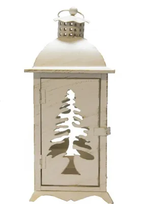 Produktbild von Laterne Natale Metall creme Tannenbaum Weihnachten Teelicht Deko Weihnachtsdeko