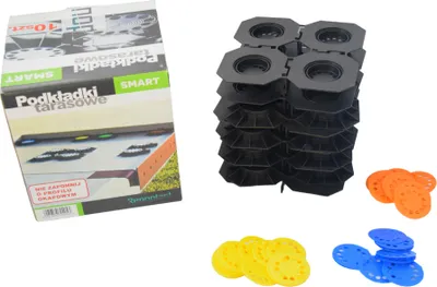 Zdjęcie produktu dla Systemy tarasowe Renoplast SMART cokół z regulacją wysokości, wysokość 12 mm, fuga 2 mm, zestaw 1,5 m², czarny