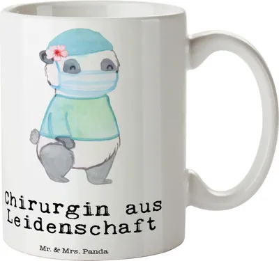 Produktbild von Mr. & Mrs. Panda Kaffeebecher Chirurgin Leidenschaft - Weiß - Geschenk, Krankenhaus, schöne tasse, Pott, Becher, Witzig, Kaffeetasse, Spruch, Teebecher, Teetasse, Lustig