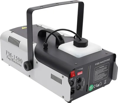 Produktbild von Nebelmaschine für Bühne & DJ - 1500W DMX512 - Kabellose Fernbedienung - LED-Effekte - Ausstoß 2–3 m - 90–240V EU-Stecker - Tragbar - Schwarz