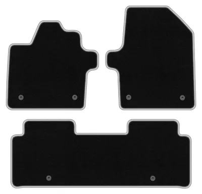Immagine prodotto di Tappetini in moquette per Kia EV6 2021- (crossover) – set 4 pezzi, nero/argento, su misura – Wielganizator CARLUX