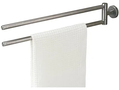 Image de Porte-serviettes avec 2 bras articulés - Acier inoxydable brossé