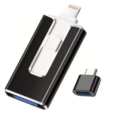 Obrázok produktu pre pamäťová karta 3 v 1 128 GB USB-C s rýchlym prenosom dát, micro USB kľúč pre mobilný telefón, pamäťová karta pre mobilný telefón - DATAFLEX Black
