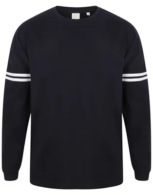 Produktbild von SF Men SF514 | Herren Drop Shoulder Slogan Top - Farbe: Oxford Navy/White Stripes - Größe: S