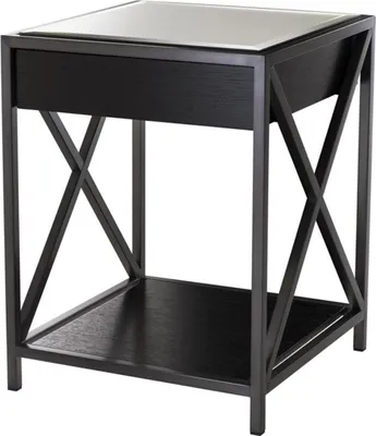 Zdjęcie produktu dla Stolik nocny Casa Padrino brąz/czarny 47 x 46 x h. 61 cm - stolik nocny