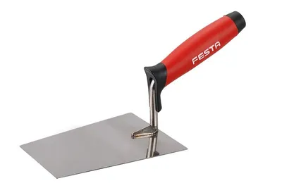 Produktbild von Maurerkelle 160mm aus Edelstahl mit Gummigriff für Mauern und Verputzarbeiten