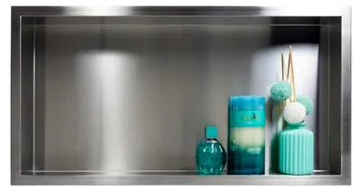 Produktbild von Wandregal für das Badezimmer 30x60x7 cm Silber aus Edelstahl