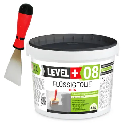 Produktbild von Dichtset Flüssigfolie 4kg Edelstahlspachtel 60mm Bad Getriebequalität SET400