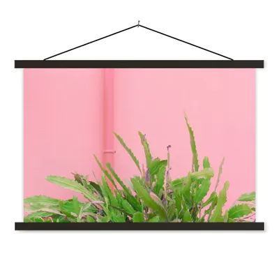 Produktbild von MuchoWow® Textilposter Pflanze - Sommer - Rosa 120x80 cm mit schwarzem Rahmen - Wanddeko