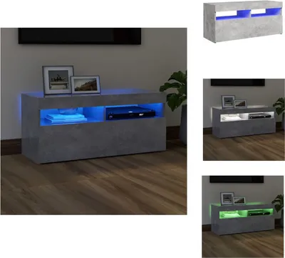 Produktbild von vidaXL TV-Schrank mit LED-Leuchten Betongrau 90x35x40 cm -  TV-Möbel