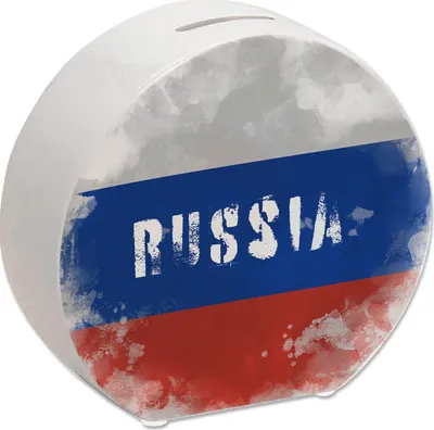 Produktbild von Spardose mit Russland-Flagge im Used Look - Sparschwein für Urlauber
