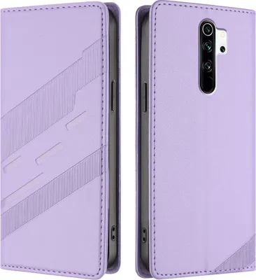 Produktbild von Hülle für Xiaomi Redmi Note 8 Pro, Kunstleder Brieftaschen Handyhülle mit Kartenfach und Standfunktion Violett