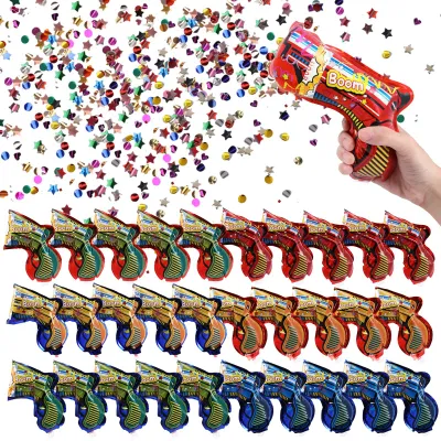 Produktbild von Konfettikanone - 30 Stück Konfetti-Pistolen Set - Biologisch abbaubar - Mehrfarbig