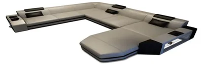 Produktbild von XXL Wohnlandschaft Mega Prato U-Form in Leder