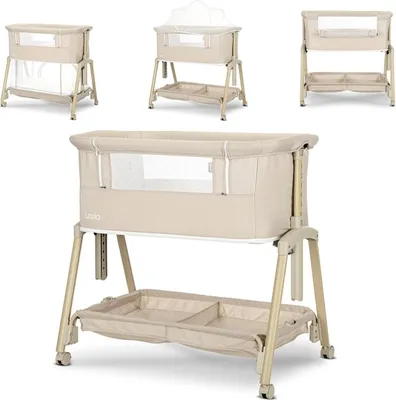 Produktbild von Lorelli Beistellbett Layla 2 in 1 Moskitonetz, Matratze, faltbar, Räder, Korb