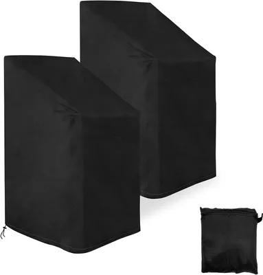 Produktbild von Schutzhülle Gartenstühle Abdeckung, Schutzhülle für Gartenstühle, Outdoor Gartenstuhl-Schutzhülle,65 x 65 x 80/120 cm, Oxford Wasserdicht Staubdicht UV-Schutz Gartenmöbel Abdeckplane (2 Stück)
