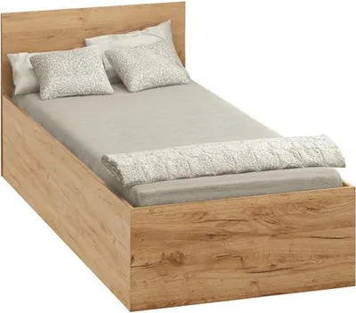 Obrázek produktu pro Kondela Jednolůžková postel s kovovým roštem Doli 90x200 cm - dub craft zlatý
