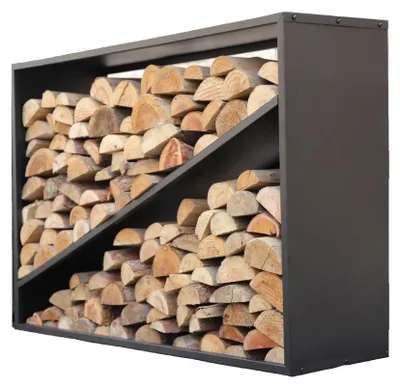 Produktbild von Stahl Kaminholzregal Hugo Schwarz 115x35x80 cm