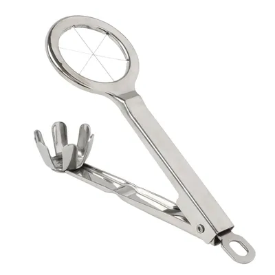 Produktbild von Edelstahl Eierschneider 6 Stücke Ei Cutter Küchenschneider ergonomischer Griff kompakt für gekochte Eier