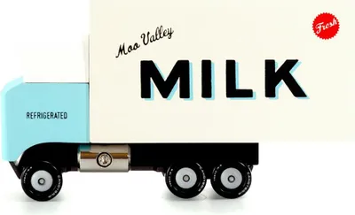 Produktbild von Candylab Spielzeugauto Milchwagen - Retro Holzauto für Kinder