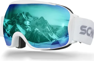Produktbild von Schnorr Skibrille Kryos Weiß Eis-Blau (S3) | Full REVO verspiegelt, Anti-Fog, UV400, 45 mm Band