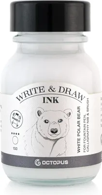 Produktbild von Write and Draw Ink 100 White Polar Bear, Schreib- und Zeichentusche, 50 ml