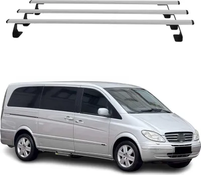 Image de Barres de toit transversales pour Mercedes Vito W639 2003-2014 gris en Alu