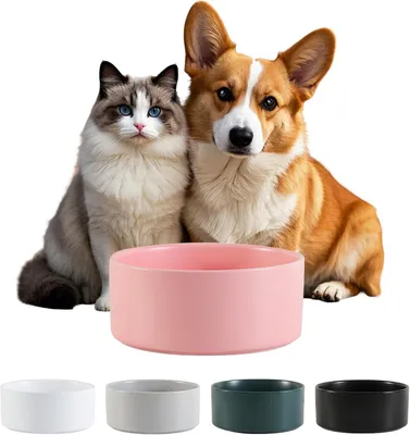 Produktbild von Rosa Keramiknapf, 15 cm (720 ml), auslaufsicher, für Futter/Wasser für kleine/mittelgroße Hunde/Katzen.