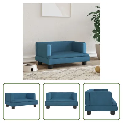 Productafbeelding van Living Store Hondenbed, blauw, 60x40x30 cm, fluweel