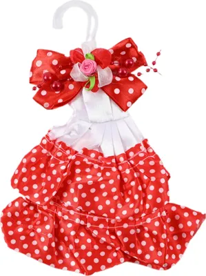 Produktbild von Puppenkleid für 30cm Puppen - Modisches Outfit Gepunktet - Verschiedene Designs - Spielzeug