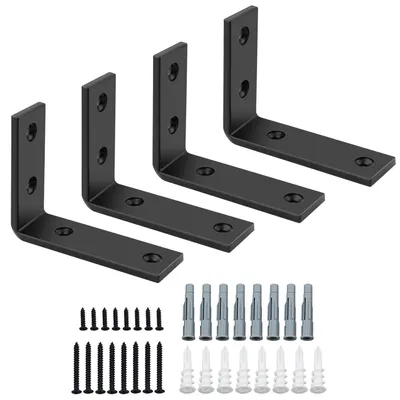 Image de Regalwinkel robuste, noir, 4 pièces, 100 x 75 mm
