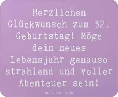 Produktbild von Mr. & Mrs. Panda Mauspad Spruch 32. Geburtstag Abenteuer - Lavendeltraum - Geschenk, laptop, freunde, Mousepad, Geburtstagsgeschenk, Freude, Happy Birthday, Mouse Pad
