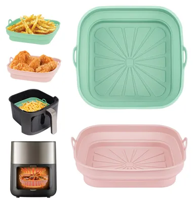 Immagine prodotto di Forme in silicone per friggitrice ad aria Alyvisun, confezione da 2. Stampi in silicone per friggitrice ad aria