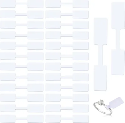 Produktbild von 600 Stück Preisschilder Schmuck Klebend, 12 mm*60 mm Preisetiketten für Schmuck Etiketten Selbstklebend Blanko Klein Preisaufkleber für Halskette Ohrringe Armband Ring