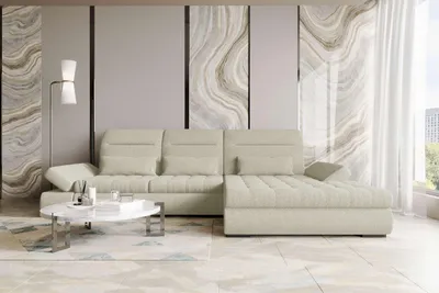 Produktbild von 99rooms Toscana Plus Ecksofa Strukturstoff NEVE Hellgrau Rechts mit Schlaffunktion
