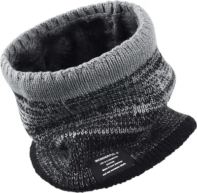 Produktbild von ALSTER HERZ® Halswärmer, Gesichtsschal, Loopschal, Schlauchschal mit Fleece-Futter, A0501 Schwarz