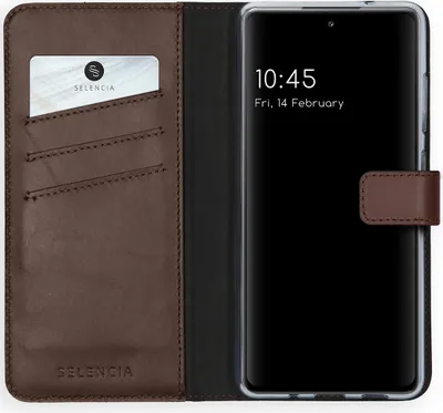 Zdjęcie produktu dla Selencia Etui ze skóry naturalnej na Samsung Galaxy S20 FE - brązowy