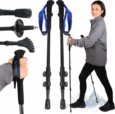 Produktbild von Carbon Trekkingstöcke 3-Teilig Nordic Walking Sehr Leicht 160G
