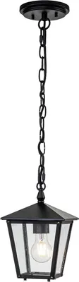 Produktbild von Pendelleuchte außen Aluminium Glas E27 IP44 B: 17,8 cm H: max. 192 cm Schwarz Rustikal Außenlampe
