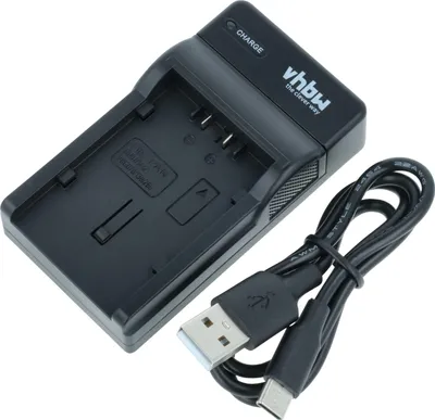Produktbild von vhbw USB-C Ladegerät kompatibel mit Panasonic HDC-SX5, HDC-TM350, HDC-SD707, HDC-SDT750, HDC-SD9 Kamera - Ladeschale + USB-C Kabel Ladeanzeige