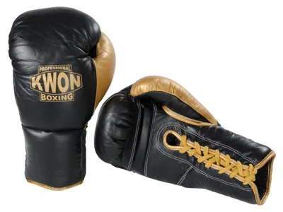 Produktbild von Kwon Professional Boxhandschuh schnrung Black Gold Gewicht 10 oz