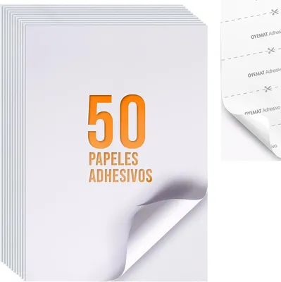 Obrázek produktu pro 50 listů papíru A4, samolepicí – bílé etikety vhodné pro tisk inkoustovými i laserovými tiskárnami – samolepicí papír pro domácí i kancelářské použití