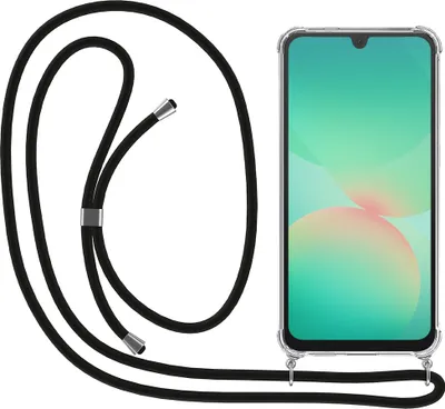 Obrázok produktu pre Smartphonica Puzdro na telefón vhodné pre Samsung Galaxy A26 s káblom a nárazníkom - puzdro s káblom na telefón - TPU zadný kryt Puzdro odolné proti nárazom so šnúrkou - transparentné